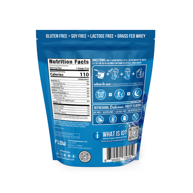 Clear ioWhey® Protein Isolate | Blue Raspberry – Flow Supps